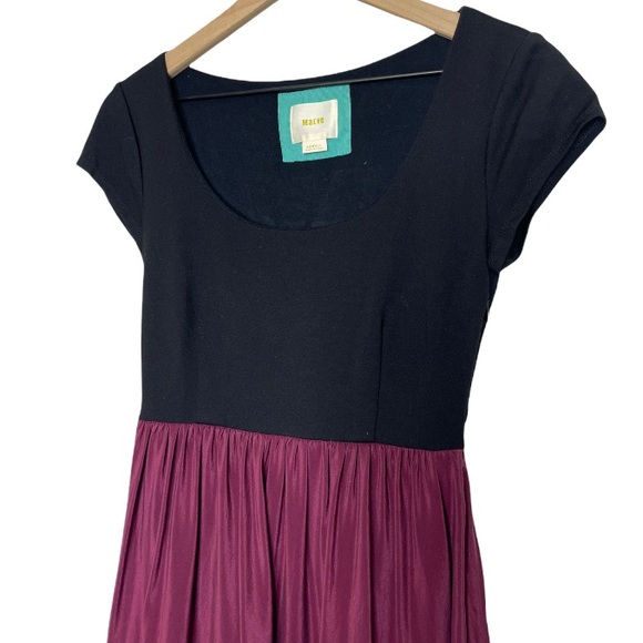 Anthropologie Maeve Color Block Silky Maxi Dress sz XS - Picture 4 of 14